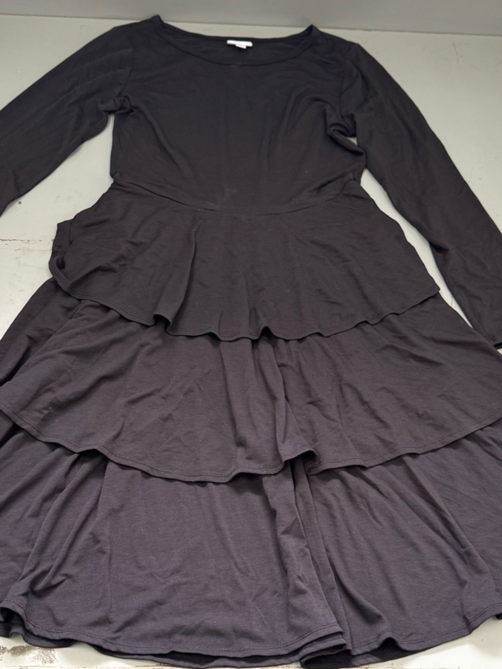 LuLaRoe Black Long Sleeve Tiered Peplum Tiered Dress Size X-LARGE